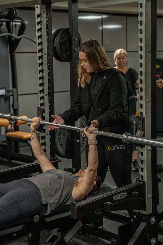 a picture of our fitness advisor in the lancing manor leisure centre gym